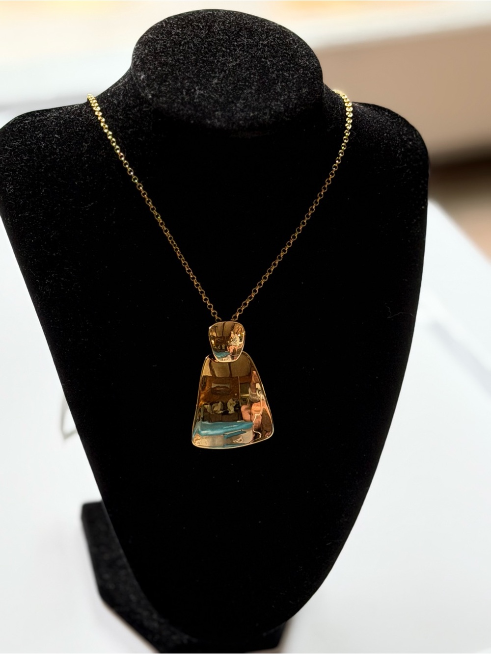 Robert Lee Morris Gold-Tone Sculptural Pendant 
Necklace